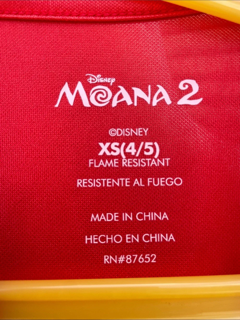 Disney Moana 2 Nightgown Red Princess Sleepwear Size Girls XS 4/5 - Picture 4 of 9